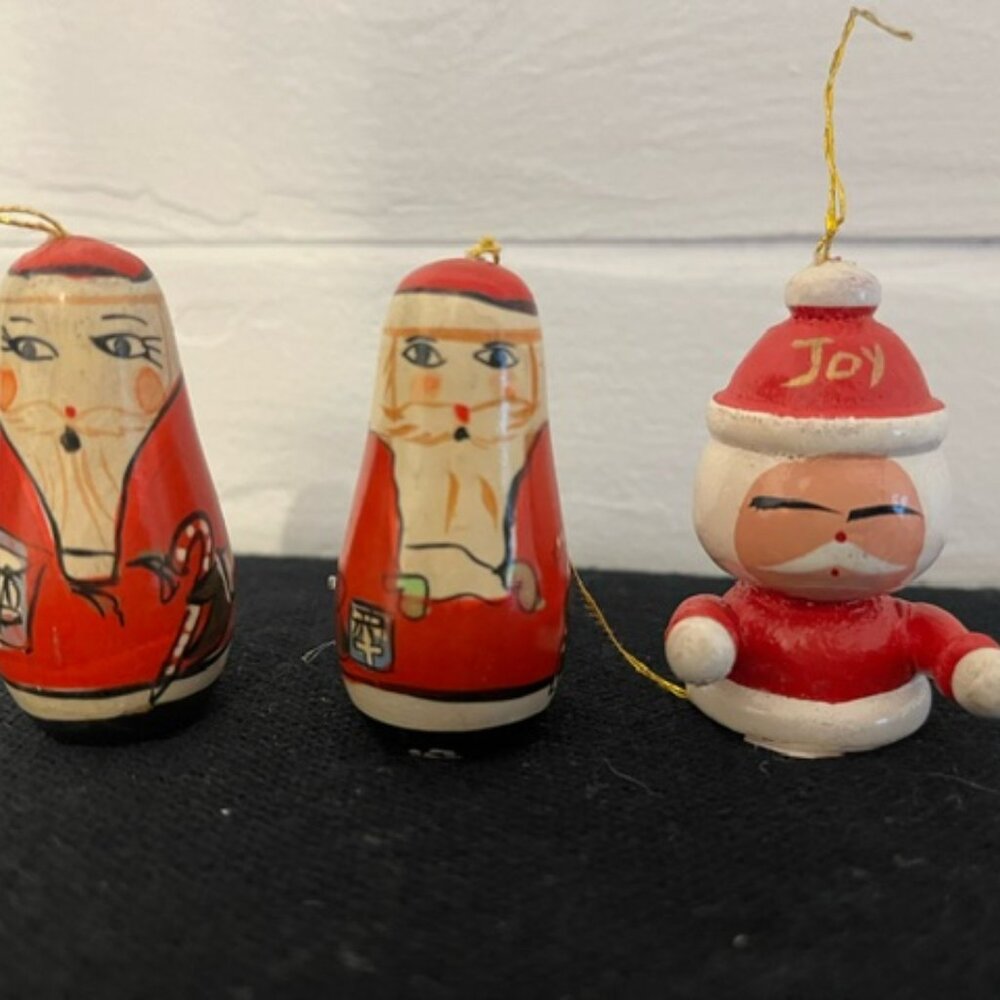 Vintage Christmas Santa Ornaments 2 inches Tall